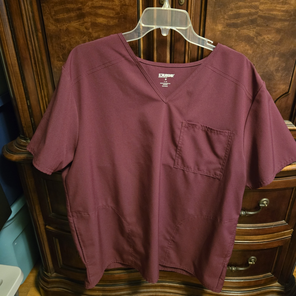 Scrubstar Women's Medical Scrub Top in Burgundy
